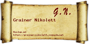 Grainer Nikolett névjegykártya
