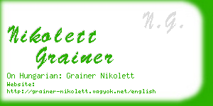 nikolett grainer business card